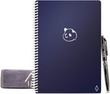 Rocketbook Panda Planner - Reusable Academic Daily, Weekly, Monthly, Planner with 1 Pilot Frixion Pen & 1 Microfiber Cloth Included - Dark Blue Cover, Executive Size (6