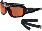 Ergodyne Skullerz Loki Convertible Safety Spoggles Glasses Polarized Copper Lens Black Frame