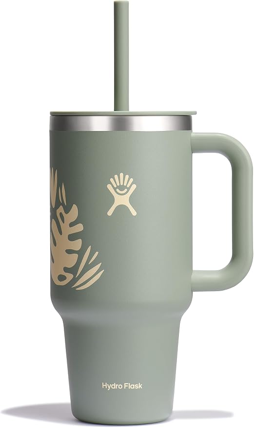 Hydro Flask All Around Travel Tumbler, 32 oz Capacity, Botanical Bliss Agave