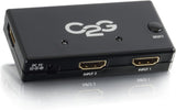 C2G 40349 2-Port HDMI Auto Switch, Black, 3.4 x 3.9 x 0.6 inches