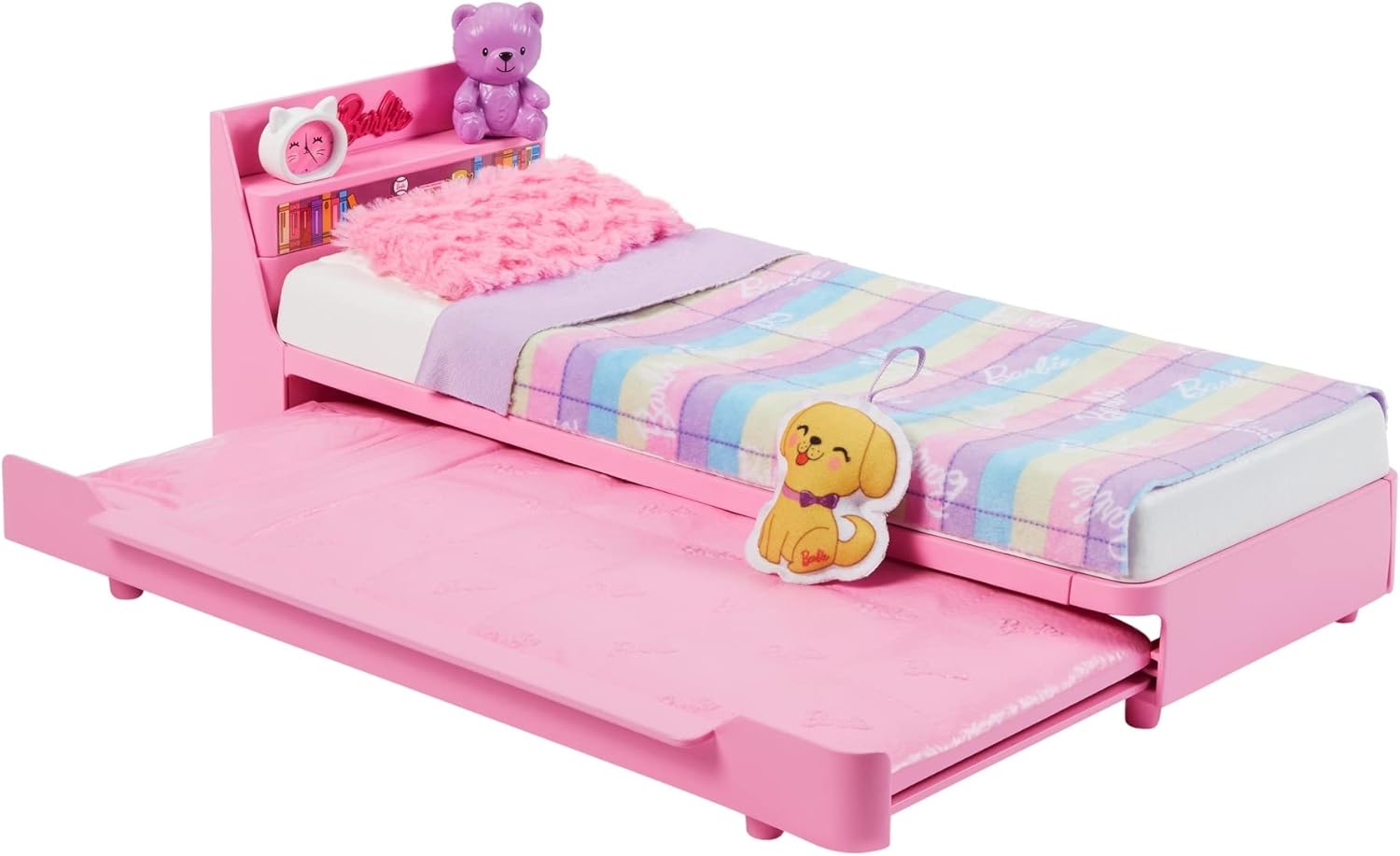 Barbie Furniture, Preschool Toys and Gifts, Bedtime Playset and Accessories, My First Trundle Bed, Plush Puppy Piece