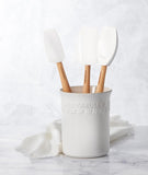 Le Creuset Fleur Utensil Crock with 3-Spatulas, Cotton