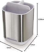 Joseph Joseph 70530 EasyStore Steel Toothbrush Caddy White Small Stainless Steel