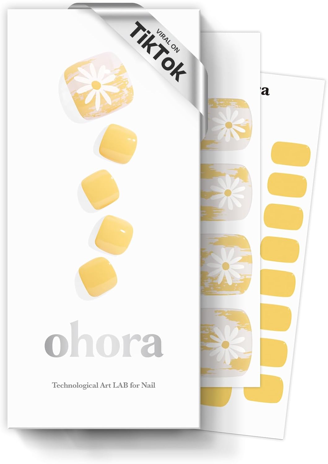 Ohora P Sun Daisy Pedicure SemiCured Gel Nail Strips PD051 Main image