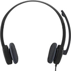 Logitech 981000587 H151 Lightweight 3.5mm Stereo Headset  NoiseCancelling Boom Microphone Black