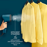 Tefal Pure POP DT2020 - Garment Steamer, Steam/Purify Garments, 20 g/min Continuous Steam, Lint Remover, Reversible Pad System, Ultra-Compact, Travel-Friendly, Fast Heat-Up, Alpes Blue