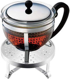 Bodum K11143-16 Chambord Tea Pot with Rechaud, 1.3L