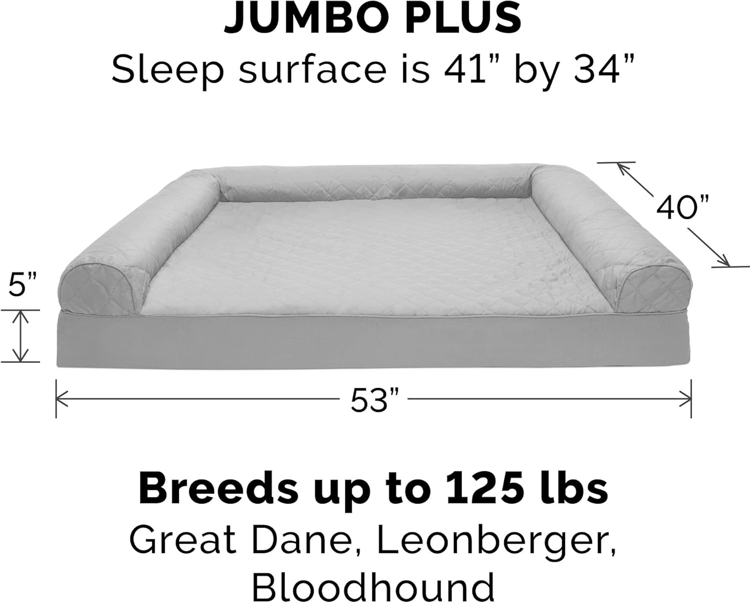 Furhaven Cooling Gel Dog Bed For Large Dogs Quilted Sofa SilverGray Jumbo Plus XXL Secondary image