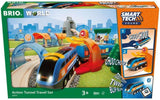 BRIO 33972 Action Tunnel Travel Set - Kids Creative Building Toys and Wooden Toy Train Sets and Wooden Tracks FSC 100% Sustainable | Smart-Tech Sound Tech Toy Full Set