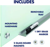 Quartet Glass Whiteboard, Magnetic Dry Erase White Board, 2' x 1.5', White Surface, Infinity (G2418W)