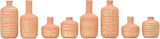 Main + Mesa Stoneware Vases with Gold Pattern, Set of 8