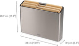 Joseph Joseph Folio Premium 3-Piece Cutting Board Set, Slimline Case for Organized Kitchen Storage, Large, Stainless Steel and Bamboo