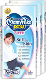 MamyPoko Air Fit Boys Pants Baby Diapers XXL 13-28kg 26 Pcs x 3 Packs
