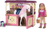 Glitter Girls – Horse Stable Playset – Play Set For 14-Inch Dolls & Toy Horses – Horse Barn & Accessories – Play Food, Grooming Tools – 3 Years + – All Asparkle Acres