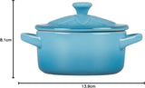 Le Creuset Stoneware Mini Round Cocotte With Flower Lid, 8oz, Caribbean