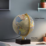 Waypoint Geographic Horizon Plus Illuminated Globe 12in Antique OceanStyle World Globe
