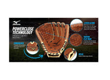 (Right Hand Throw, 11.5", Brown Tartan Flex Web) - Mizuno Prospect PowerClose Youth Baseball Glove Series