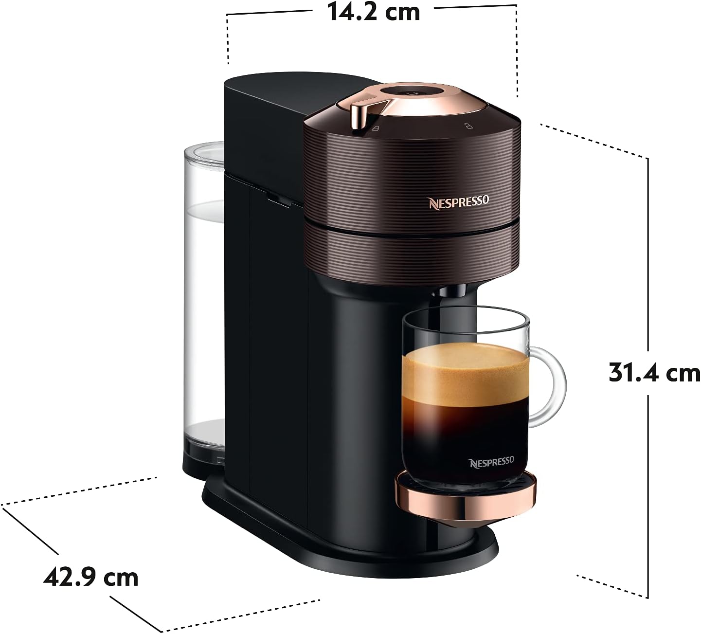 Nespresso Vertuo Next Premium Coffee Machine Rich Brown And Aeroccino Milk Frother Bundle Secondary image