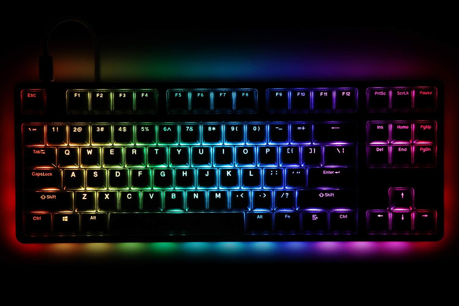 DROP CTRL High-Profile Mechanical Keyboard — Tenkeyless TKL (87 Key) Gaming Keyboard, Hot-Swap Switches, Programmable, Backlit RGB LED, USB-C, Doubleshot PBT, Aluminum (Gray, Halo Clear) Secondary image