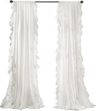 Lush Decor Reyna Ruffle Window Curtain Panel Set Pair 54in W X 84in L White