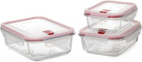 TATAY Cook&Eat Food Set Of 3 Glass Airtight ClipOn Lid