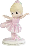 Precious Moments Ballerina Figurine | You Leave A Little Sparkle Wherever You Go Ballerina Girl Bisque Porcelain Figurine | Hand-Painted