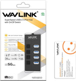 4 Ports USB 3.0 Hub Wavlink USB Port With Individual Power Switches And LEDs