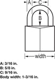 Master Lock 131Q 1-3/16" Wide Weatherproof Solid Body Padlock; 4 Pack