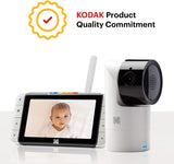 KODAK Cherish C525P Smart Video Baby Monitor with 5” Display Camera and Audio - Remote Pan-Tilt Camera with App and Night Vision- Long-Range WiFi Baby Monitor, HD Video, 2-Way Talk - IP Dog Nanny Cam