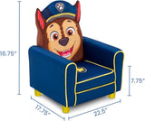 Delta Children Figural Upholstered Kids Chair, Nick Jr. PAW Patrol Chase, Blue