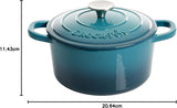 CrockPot Artisan Round Enameled Cast Iron Dutch Oven 3Quart Gradient Teal