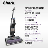 Shark Hydrovac Wet & Dry Cordless Vacuum, 3-in-1 Multi Surface Cleaner, Antimicrobial Brushroll, LED headlights, up to 30 mins run time, smart LED
