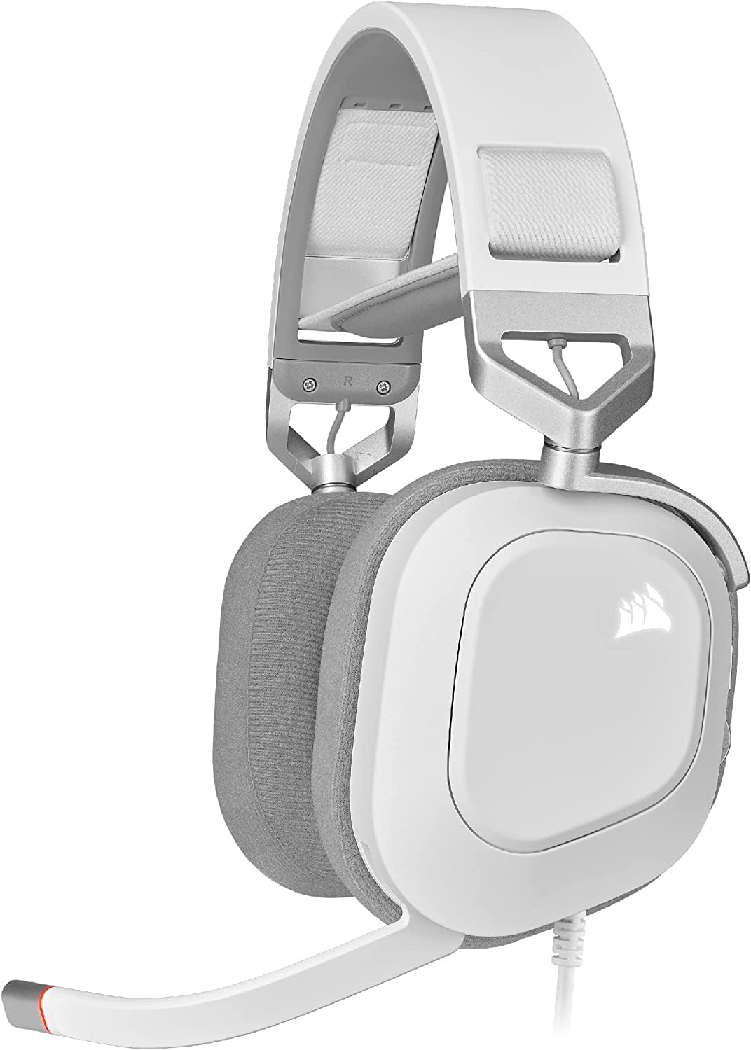 Corsair HS80 RGB USB Premium Gaming Headset with 7.1 Surround Sound, White, Large