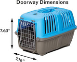 MidWest Pet Carrier: Hard-Sided Small Animal Carrier for Tiny Dog Breeds, Blue Kennel for Quick Trips