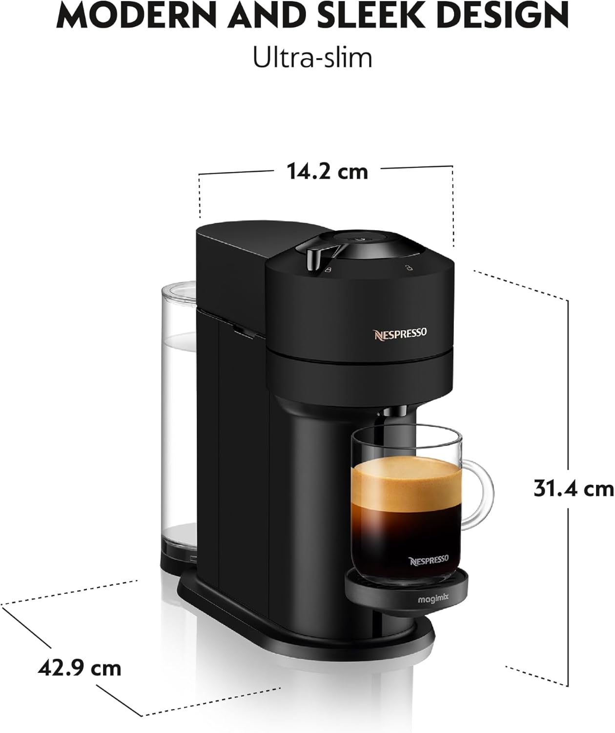 Nespresso Vertuo Next Coffee Machine Glossy Black Secondary image