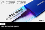 SAMSUNG T7 Portable SSD 500GB External SSD Blue