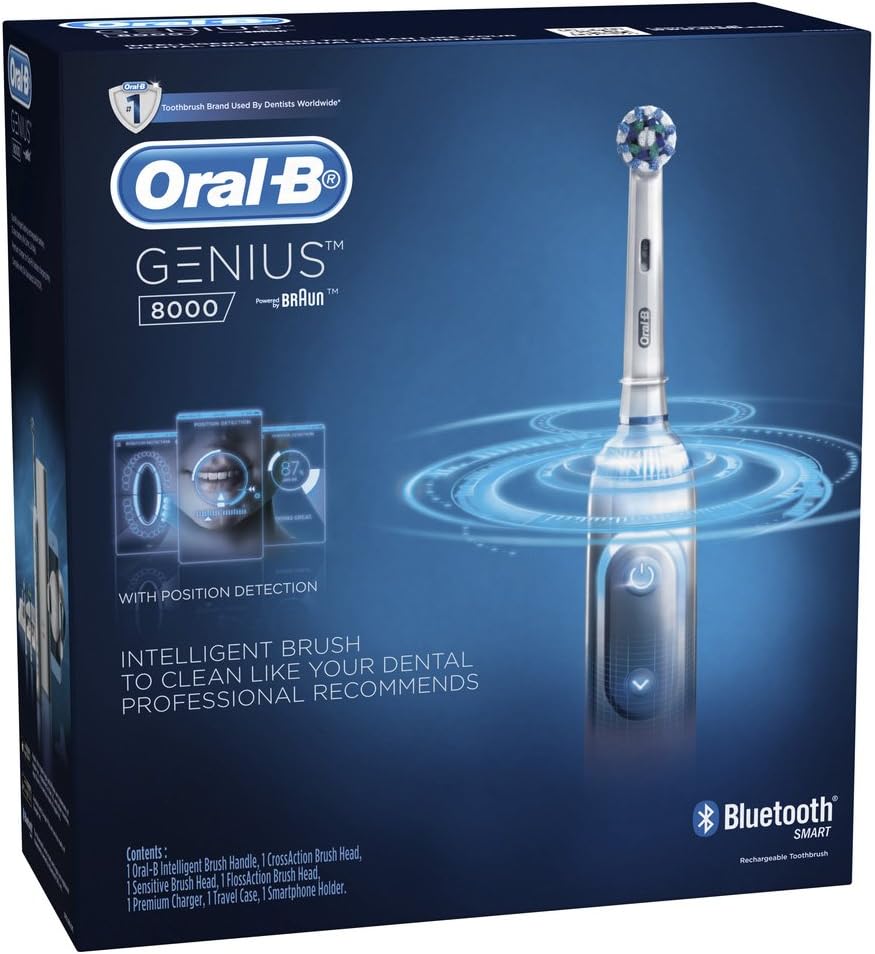 OralB Genius 8000 Electric Toothbrush White Silver Secondary image