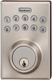 Kwikset 92640-001 Contemporary Electronic Keypad Single Cylinder Deadbolt with 1-Touch Motorized Locking, Satin Nickel