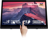ViewSonic TD1630-3 16'' 768p HD 10-Point Touch Screen Monitor, 7H hardness screen, HDMI & VGA inputs, Supports Windows 7/8/10, Linux, Chrome, and Android,Black