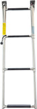 Garelick/EEz-In 19684 Telescoping Transom Ladder, 4-Step, Self-Lock Transom Mount Brackets, Stainless Steel, Rated to 400 Pounds