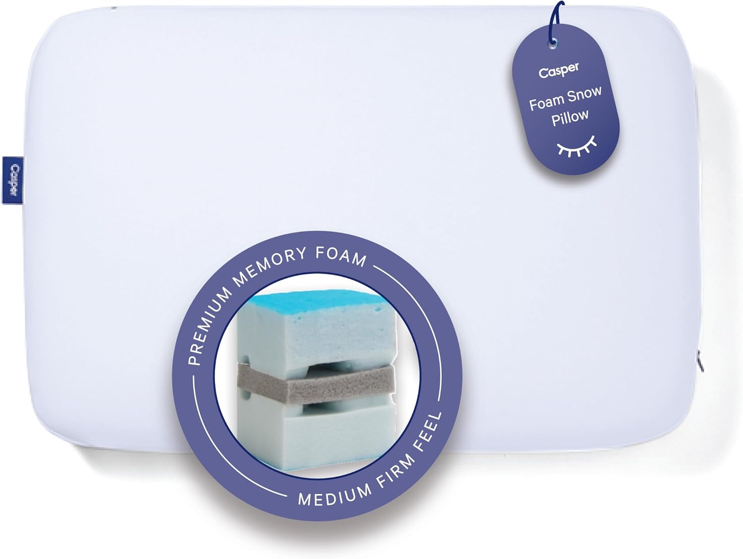 Casper Snow Foam Pillow, Standard, White Main image