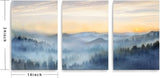 Wall Decor 3 Panel Sunrise Misty Forest Print Picture Paintings Wall Art