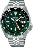 Seiko SSK035 5 Sports Automatic Silver-Tone with Green Dial GMT Series Watch