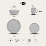 Stone Lain Jade Stoneware Dinnerware 16Piece Service For 4 Light Gray