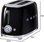 Smeg TSF01BLUK Retro Style 2 Slice Toaster Black