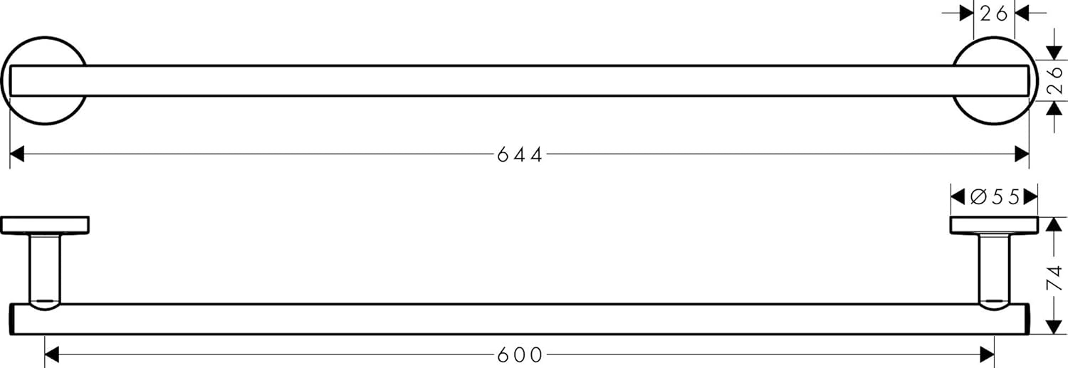 Hansgrohe 41716000 Towel Bar 24inch Chrome Secondary image