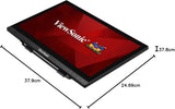ViewSonic TD1630-3 16'' 768p HD 10-Point Touch Screen Monitor, 7H hardness screen, HDMI & VGA inputs, Supports Windows 7/8/10, Linux, Chrome, and Android,Black
