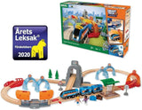BRIO 33972 Action Tunnel Travel Set - Kids Creative Building Toys and Wooden Toy Train Sets and Wooden Tracks FSC 100% Sustainable | Smart-Tech Sound Tech Toy Full Set