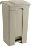Safco Products Plastic Step-On Trash Can 9923TN, Tan, Hands-Free Disposal, 23-Gallon Capacity