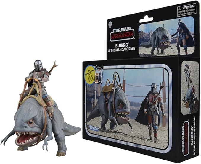 Hasbro Star Wars The Vintage Collection Blurrg & The Mandalorian, Star Wars: The Mandalorian 3.75 Inch Collectible Action Figure 2-Pack